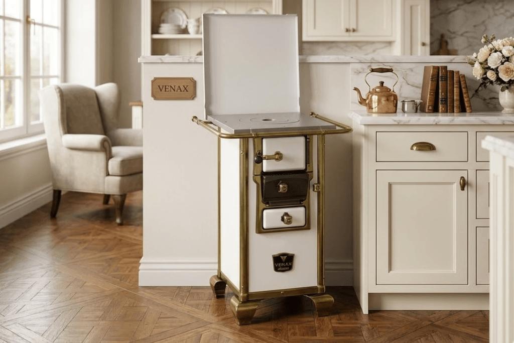 Fogão a Lenha Venax N00 Imperador Branco: Luxo e Aconchego - Lojas